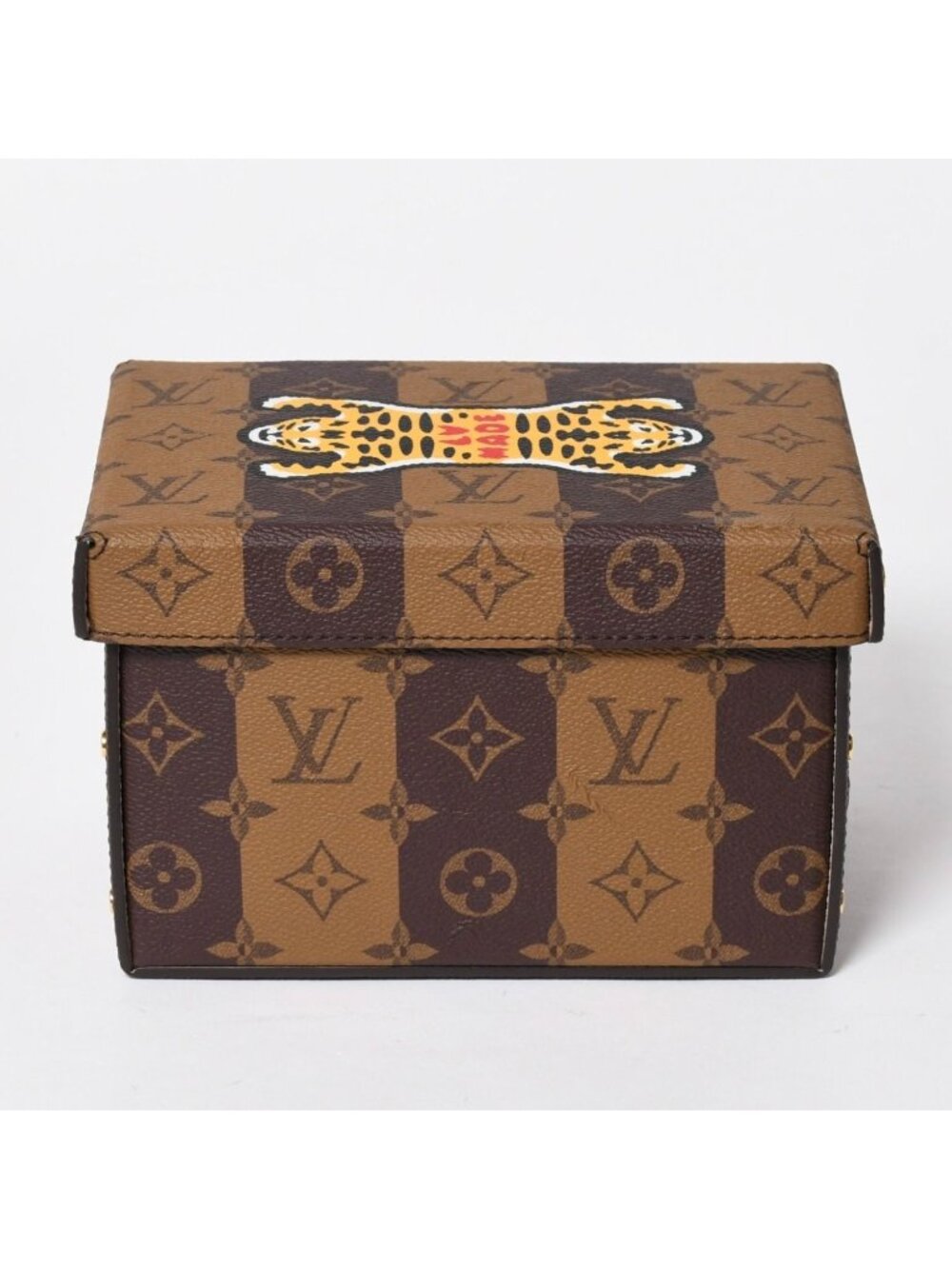 Louis Vuitton Card Box NIGO Tiger Monogram Canvas Brown Gold Limited Shoulder
